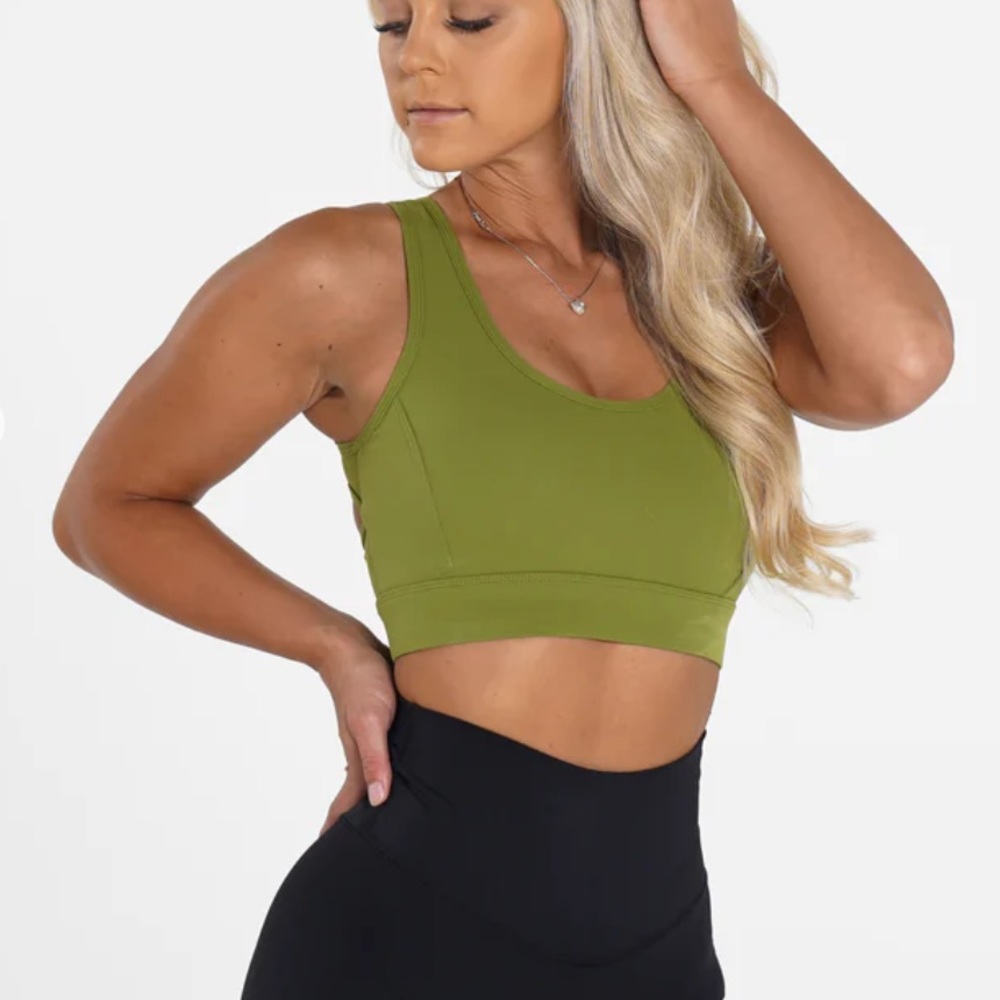 NVGTN olive allure sports bra